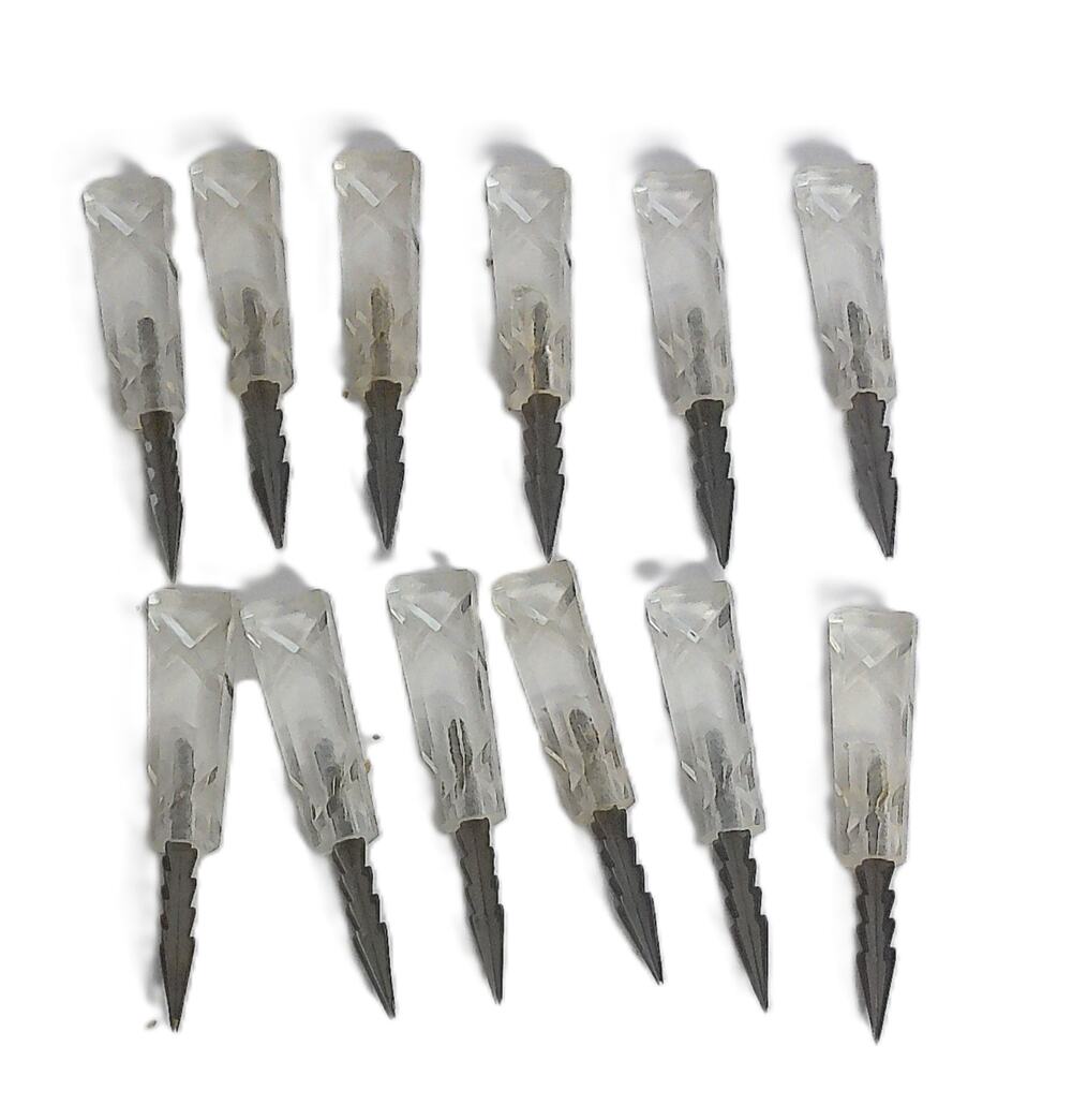 Vintage Clear Chandelier Spear Head Prisms Pendalogues Set of 12